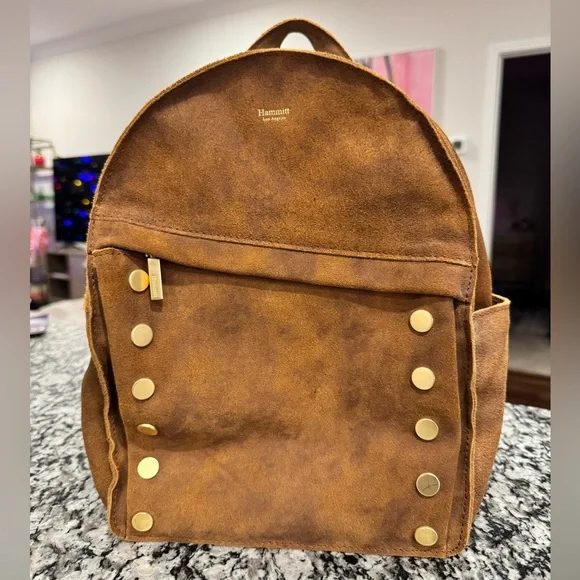 Hammitt Shane Backpack Brown Suede HUNTER LRG - Grey Natural/Brushed Gold - Hammitt main image 4